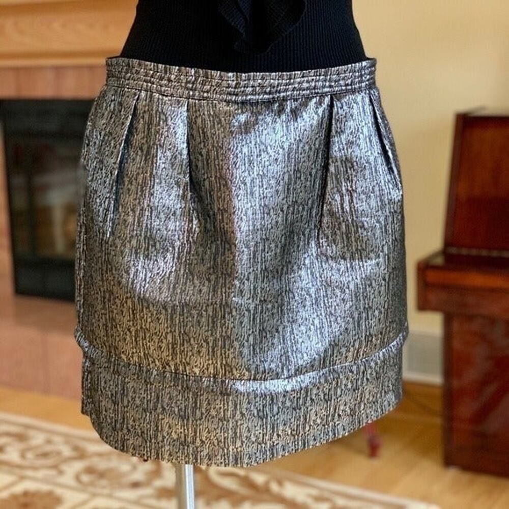Blue Rain Metallic Layered Tulip Dressy Skirt Size Large